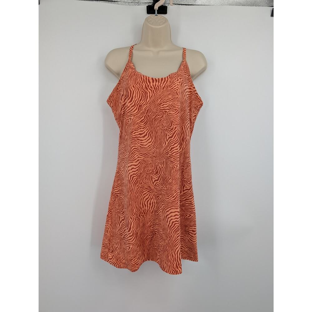 Outdoor Voices Orange Zebra Print Exercise Dress/Shorts XL Pickleball Hiking